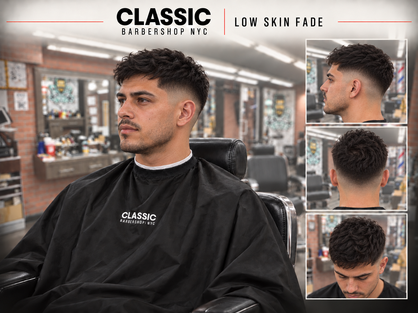 Classic 1 haircut inspiration: Low skin fade, with the Kips Bay · East 27th shop background