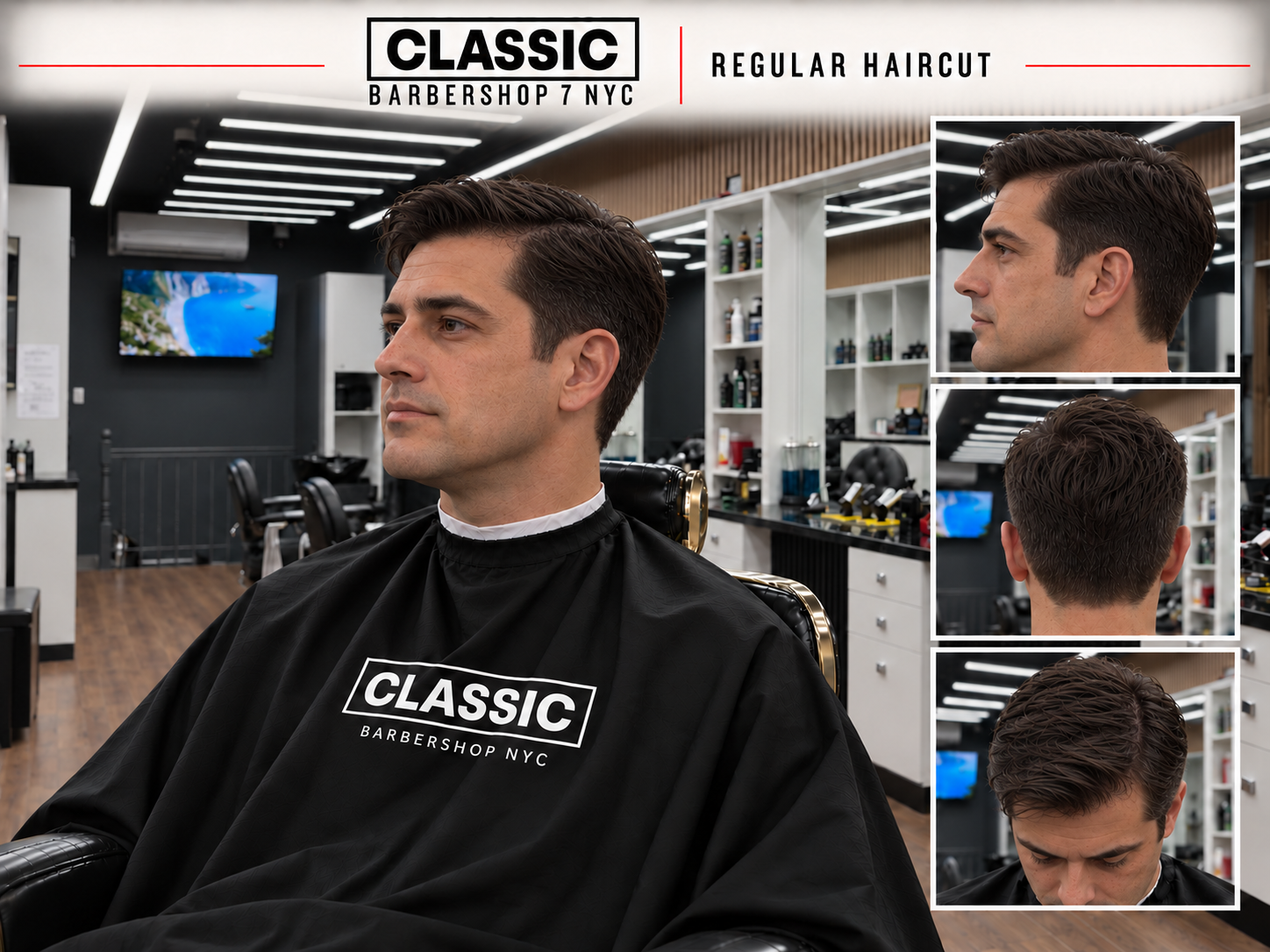 Classic 7 haircut inspiration: Regular haircut, with the Midtown East · East 44th shop background