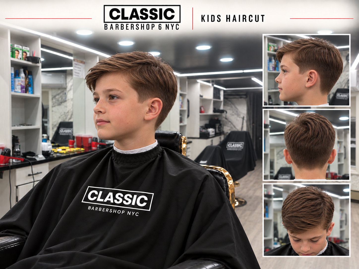 Classic 6 haircut inspiration: Kids’ haircut, with the East Village · East 14th shop background